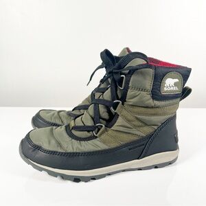 Sorel Whitney Waterproof Lace Up Boot Green 7 Nori Buffalo